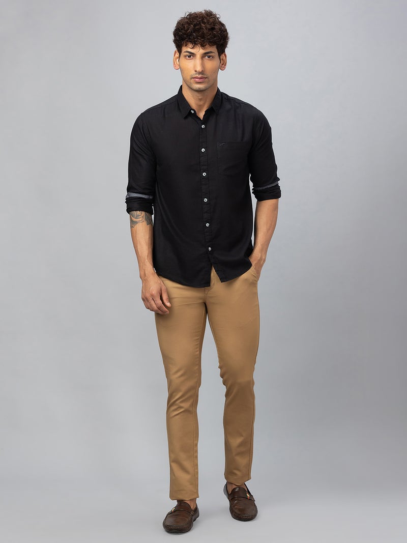 Globus Men Caramel Solid Cotton Casual Slim Fit Chinos - Image 5